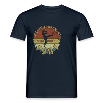 44. Geburtstag Vivant depuis 06/1981 - T-shirt homme - marine - Devant - AI Model Male 178 light (178cm)
