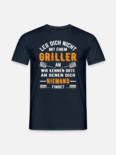 Grillen Barbeque BBQ Griller Grillmeister - Männer T-Shirt - Navy