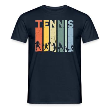 Tennis joueur de tennis vintage rétro - T-shirt homme - marine - Devant - AI Model Male 178 light (178cm)