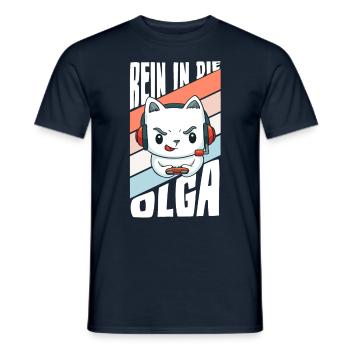 Rein in die Olga Gaming Gamer Zocker - Männer T-Shirt - Navy - Vorne - AI Model Male 178 light (178cm)