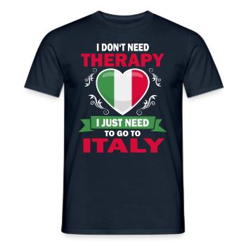 I don't need therapy Italy saying - Men's T-Shirt - navy - Front - AI Model Male 178 light (178cm)