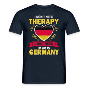 Je n’ai pas besoin d’une thérapie Allemagne Proverbe - T-shirt homme - marine - Devant - AI Model Male 178 light (178cm)