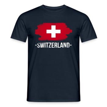 Schweiz Flagge Switzerland - Männer T-Shirt - Navy - Vorne - AI Model Male 178 light (178cm)