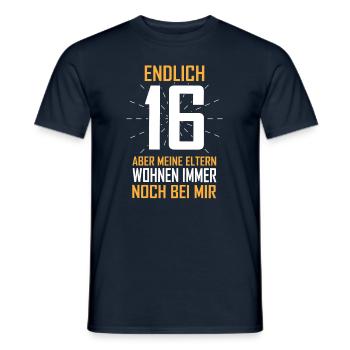 Endlich 16 Eltern wohnen noch bei mir - Männer T-Shirt - Navy - Vorne - AI Model Male 178 light (178cm)