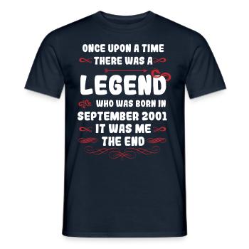 Es war einmal eine Legende. September 2001 Geburts - Männer T-Shirt - Navy - Vorne - AI Model Male 178 light (178cm)