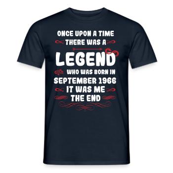 Il était une fois une légende. Septembre 1966 Naissance - T-shirt homme - marine - Devant - AI Model Male 178 light (178cm)