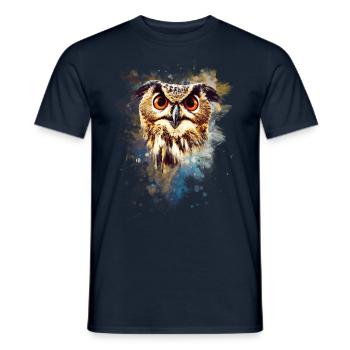 owl animal eagle owl bird - Men's T-Shirt - navy - Front - AI Model Male 178 light (178cm)
