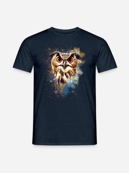 owl animal eagle owl bird - Men's T-Shirt - navy