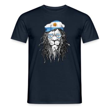 Argentina Lion Cool glasses pride - Men's T-Shirt - navy - Front - AI Model Male 178 light (178cm)
