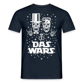 05 Skulls DAS WARS Bride Groom Wedding Rings - Men's T-Shirt - navy - Front - AI Model Male 178 light (178cm)