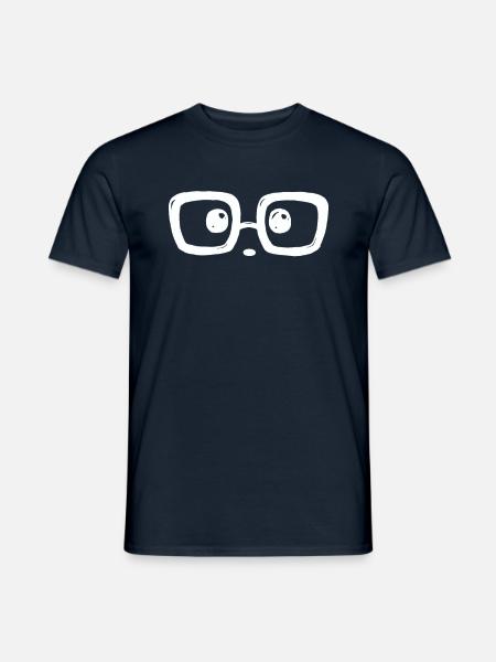 Erstaunter Blick mit Brille ... - Männer T-Shirt - Navy