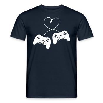 Valentinstag Liebe Controller Herz Liebe Freundin - Männer T-Shirt - Navy - Vorne - AI Model Male 178 light (178cm)