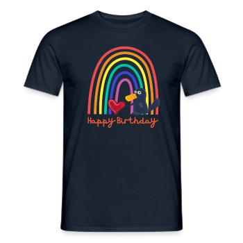 Happy birthday! Baby Platypus, Rainbow Heart - Men's T-Shirt - navy - Front - AI Model Male 178 light (178cm)