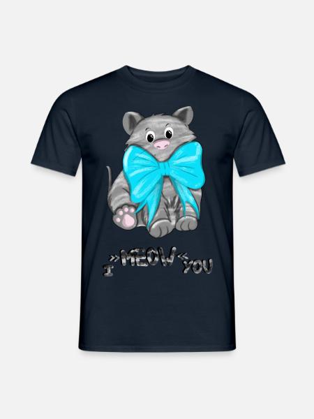 I meow you - Männer T-Shirt - Navy