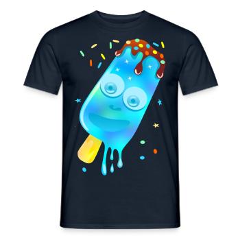Crème glacée colorée – Bleu - T-shirt homme - marine - Devant - AI Model Male 178 light (178cm)