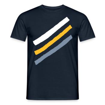 Décoration de rayures - Couleurs sélectionnables / Graphiques vectoriels - T-shirt homme - marine - Devant - AI Model Male 178 light (178cm)