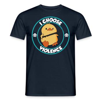 I choose violence - lustige Ente mit Schwert - Männer T-Shirt - Navy - Vorne - AI Model Male 178 light (178cm)