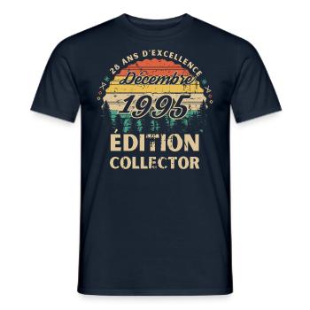 28 ans Décembre 1995 édition collector - T-shirt homme - marine - Devant - AI Model Male 178 light (178cm)