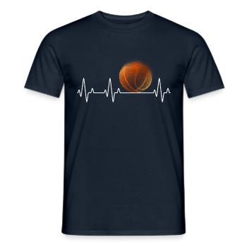 Hearbeat Basketball cooles Sport Design Herzschlag - Männer T-Shirt - Navy - Vorne - AI Model Male 178 light (178cm)