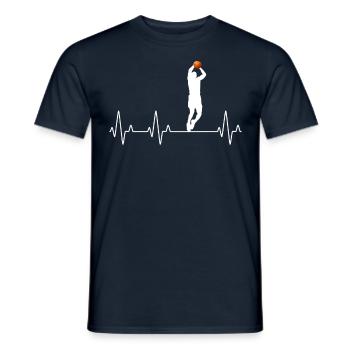Hearbeat Basketball cooles Sport Design Herzschlag - Männer T-Shirt - Navy - Vorne - AI Model Male 178 light (178cm)