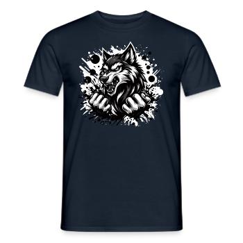 Wolf black and white - Men's T-Shirt - navy - Front - AI Model Male 178 light (178cm)
