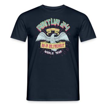 Abitur 2024 - Ab in die Freiheit - Männer T-Shirt - Navy - Vorne - AI Model Male 178 light (178cm)