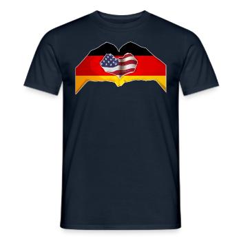 USA Germany Heart - Dual Citizenship Design - Männer T-Shirt - Navy - Vorne - AI Model Male 178 light (178cm)
