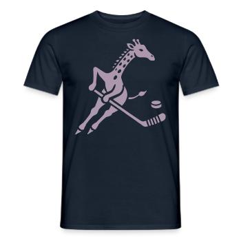Giraffe Ice Hockey Player Silhouette Minimalist - Men's T-Shirt - navy - Front - AI Model Male 178 light (178cm)