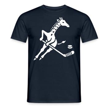 Giraffe Eishockeyspieler Silhouette Minimalistisch - Männer T-Shirt - Navy - Vorne - AI Model Male 178 light (178cm)