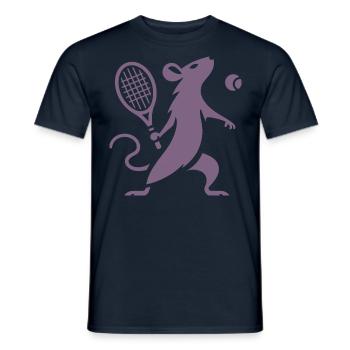 Minimalist Mouse Rat Tennis Player - Men's T-Shirt - navy - Front - AI Model Male 178 light (178cm)