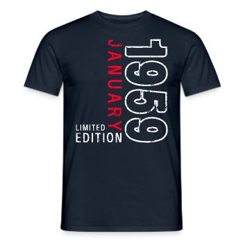 66e anniversaire Original janvier 1959 Volume 59 - T-shirt homme - marine - Devant - AI Model Male 178 light (178cm)