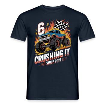 6. Geburtstag Monstertruck – Crushing It 2019 - Männer T-Shirt - Navy - Vorne - AI Model Male 178 light (178cm)