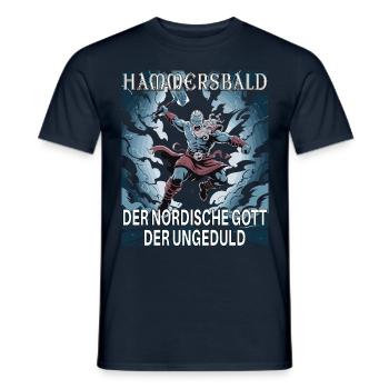 Hammersbald – Norse God of Impatience - Men's T-Shirt - navy - Front - AI Model Male 178 light (178cm)