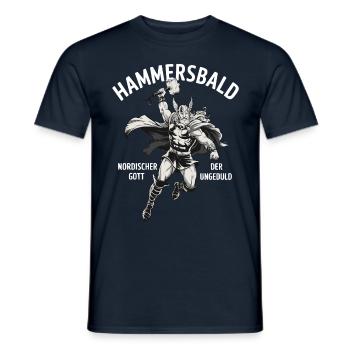 Hammersbald – Nordischer Gott der Ungeduld - Männer T-Shirt - Navy - Vorne - AI Model Male 178 light (178cm)