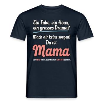 Da ist Mama – Heldin im Reimchaos - Männer T-Shirt - Navy - Vorne - AI Model Male 178 light (178cm)