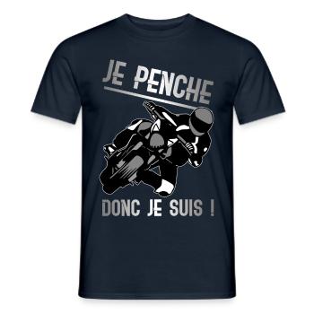 Moto je penche - T-shirt homme - marine - Devant - AI Model Male 178 light (178cm)