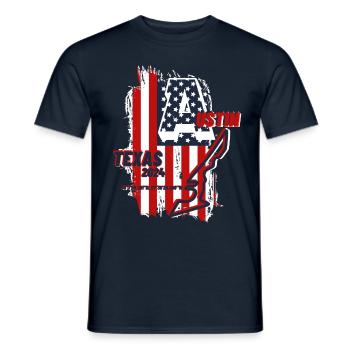 Grand Prix USA Austin Texas Circuit Saison 2024 - Männer T-Shirt - Navy - Vorne - AI Model Male 178 light (178cm)