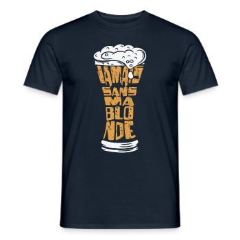 NEVER WITHOUT MY GIRLFRIEND - Men's T-Shirt - navy - Front - AI Model Male 178 light (178cm)