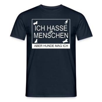 "Ich hasse Menschen aber Hunde mag ich" Design - Männer T-Shirt - Navy - Vorne - AI Model Male 178 light (178cm)
