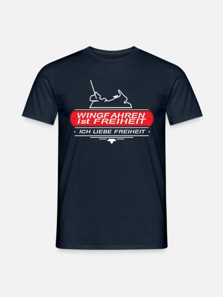 Biker Motorrad Goldwing Spruch Freiheit - Männer T-Shirt - Navy