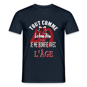 Jubiläum 40 Jahre 1980. Humor - Männer T-Shirt - Navy - Vorne - AI Model Male 178 light (178cm)
