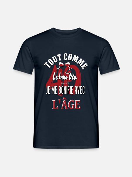Anniversaire 40 ans 1980. Humour - T-shirt homme - marine