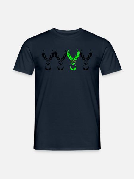 Be different! Deer head Nerd Geek 3c - Men's T-Shirt - navy