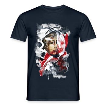 Kosmonaut Portrait Frau by carographic - Männer T-Shirt - Navy - Vorne - AI Model Male 178 light (178cm)