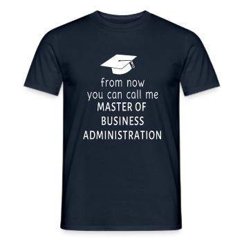 Master en administration des affaires - T-shirt homme - marine - Devant - AI Model Male 178 light (178cm)