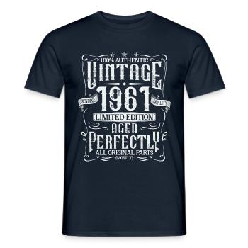 Naissance 1961 naissances Légendes Anniversaire 60 ans - T-shirt homme - marine - Devant - AI Model Male 178 light (178cm)
