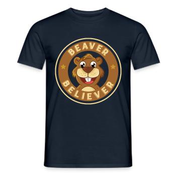 Biber Glauben - Männer T-Shirt - Navy - Vorne - AI Model Male 178 light (178cm)