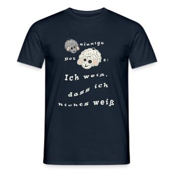 Ich weiß dass ich nichts weiß - schaf-sinniges - Männer T-Shirt - Navy - Vorne - AI Model Male 178 light (178cm)