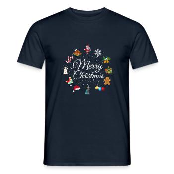 Merry Christmas - Men's T-Shirt - navy - Front - AI Model Male 178 light (178cm)