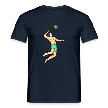 Beach Volleyball - Men's T-Shirt - navy - Front - AI Model Male 178 light (178cm)